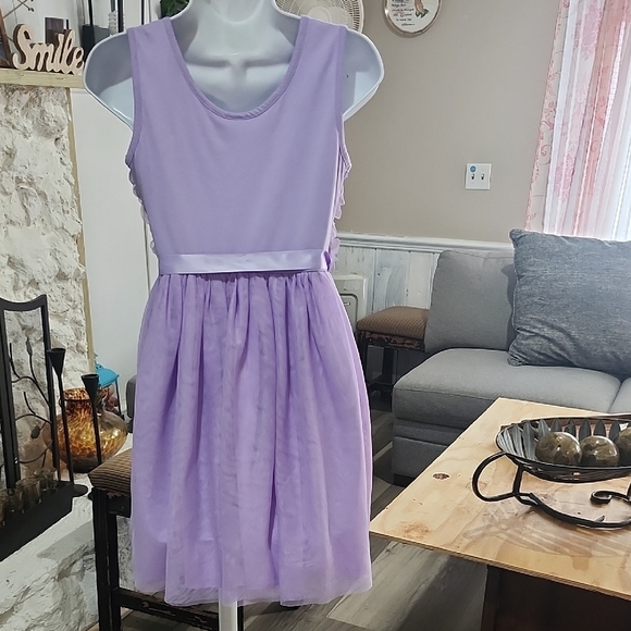 Lavender Floral Kids Dress - Picture 2 of 2